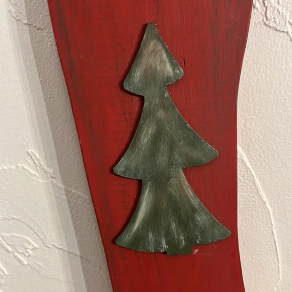 Vintage primitive hand made wood stocking wall decor - Picture 4 of 6